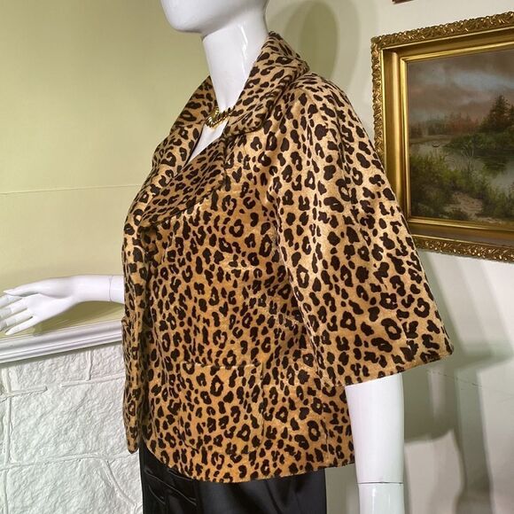 Apt.9 Leopard Print 50’s Style Teddy Jacket - Picture 7 of 16